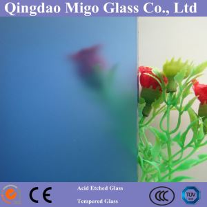 Säure geätztes blaues Glas