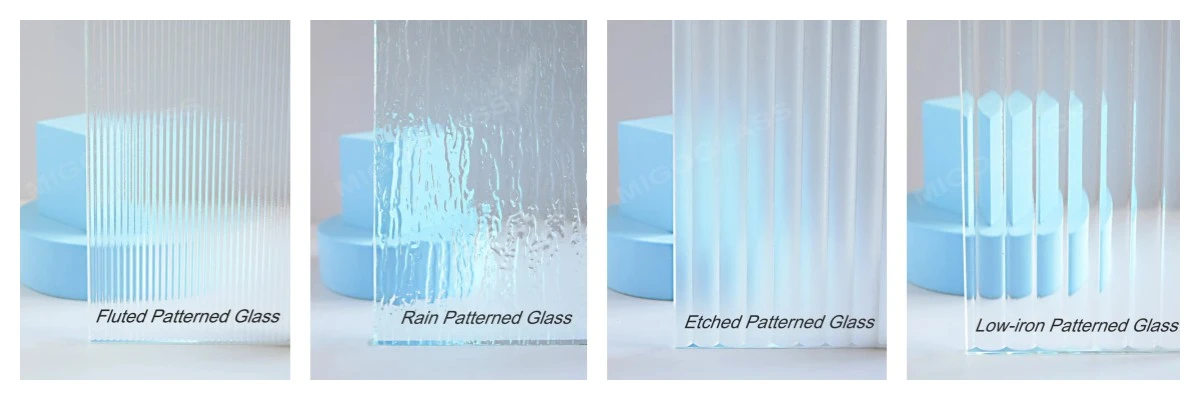 Patterned bathroom glass