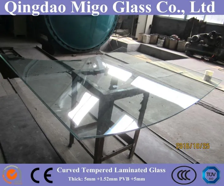curved laminated glass panel 