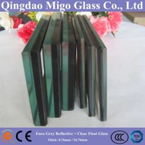 Euro Grey Reflective + Klares Floatglas / farbiges Verbundsicherheitsglas