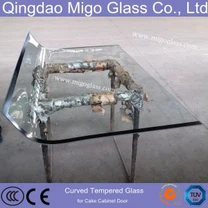 10mm Siebdruck-heißes gebogenes Glas für Kuchen-Vitrine