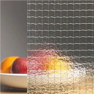 Klares und bronzefarbenes gemustertes Drahtglas
